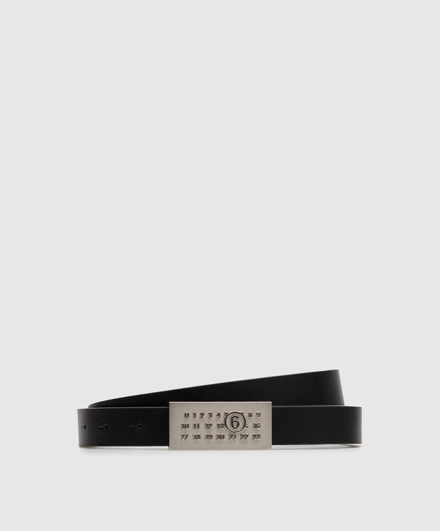 Maison Margiela MM6 Черный кожаный ремень SA6TP0010P9198