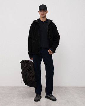Stone Island Синє поло з вовни з логотипом K2S155100076S00FC