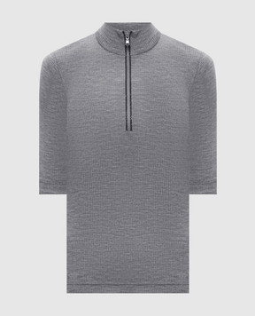 Brunello Cucinelli Серый топ из шерсти с цепочкой мониль MD998VB714