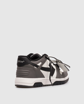 Off-White Сірі шкіряні кросівки Out Of Office з емблемою OWIA259C99LEA012