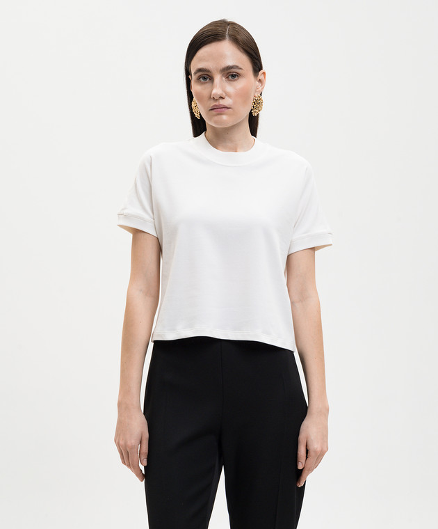 Versace Белая футболка с вышивкой 10236941A17888 изображение 3