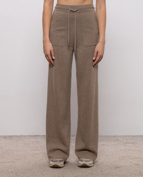 Max Mara Коричневые брюки FIABE из кашемира MXMFIABE