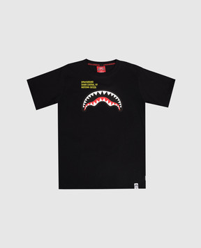 Sprayground Дитяча чорна футболка Shark SPY1384BLK