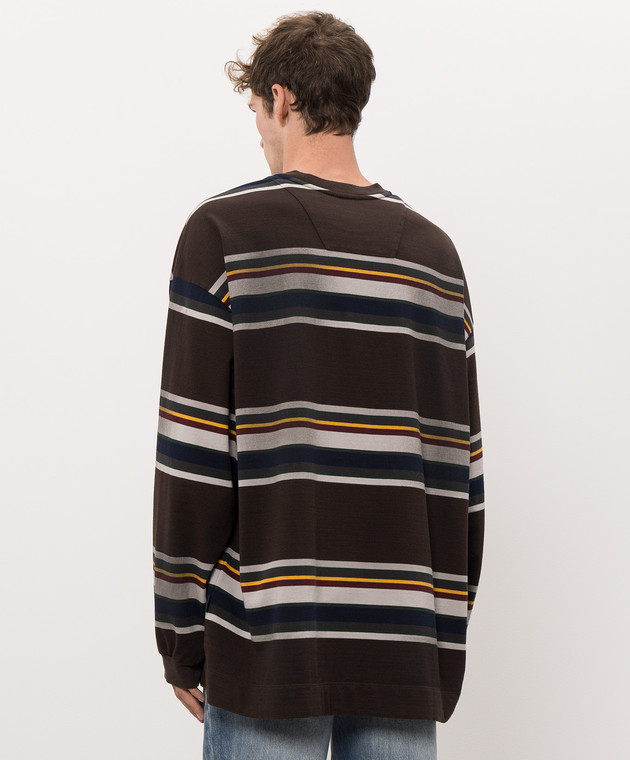 Juun.j Коричневий лонгслів в смужку JC6841P02D зображення 4