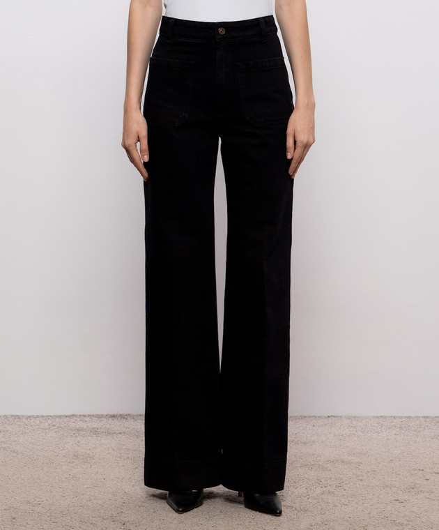 Victoria Beckham Чорні джинси кльош Alina 1226DJE007252IR зображення 3