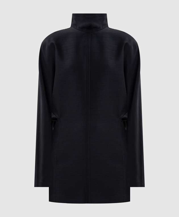 Carven Черное платье мини из шерсти и шелка 6262K21110