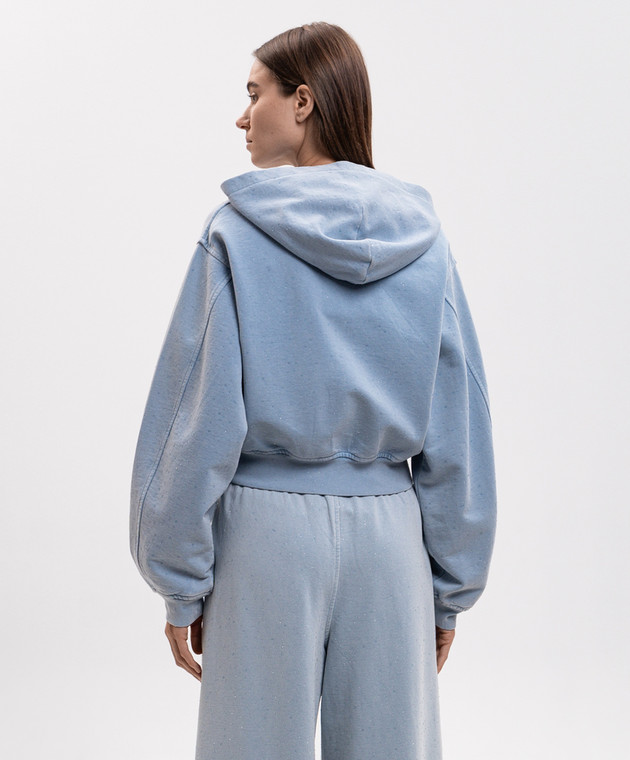 Alexander Wang Голубая спортивная куртка с кристаллами 1CC3262768 изображение 4