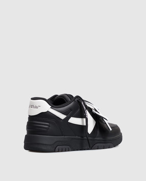 Off-White Чорні шкіряні кросівки Out Of Office W259C9L018