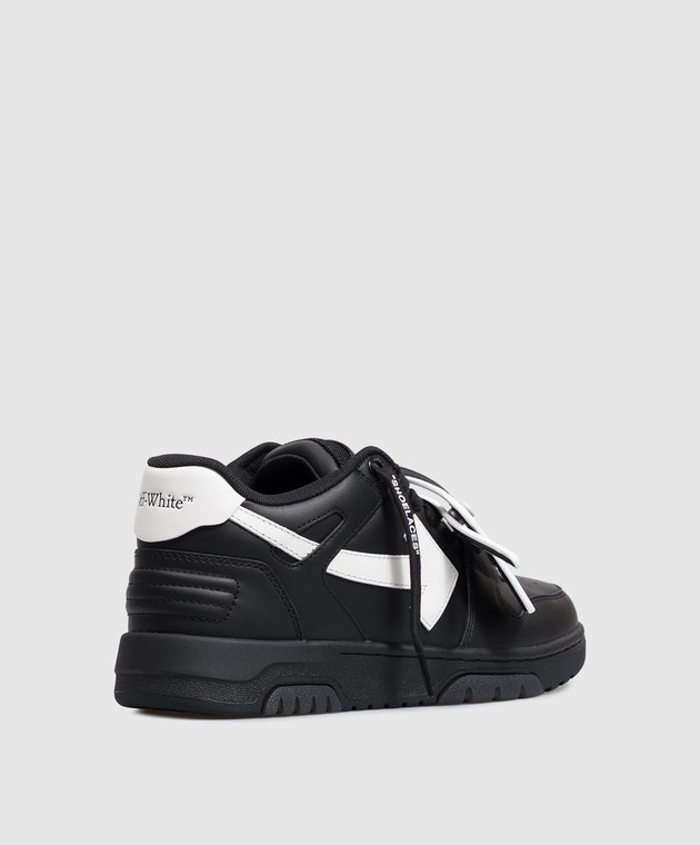 Off-White Чорні шкіряні кросівки Out Of Office W259C9L018 зображення 3