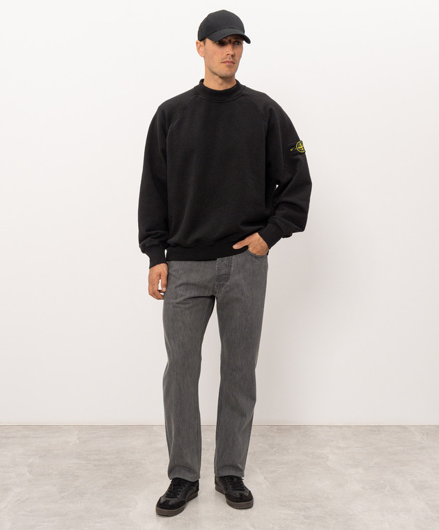 Stone Island Чорний світшот з патчем логотипа L2S156100053S0458 зображення 2