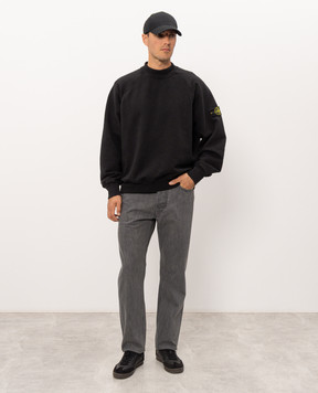 Stone Island Черный свитшот с патчем логотипа L2S156100053S0458