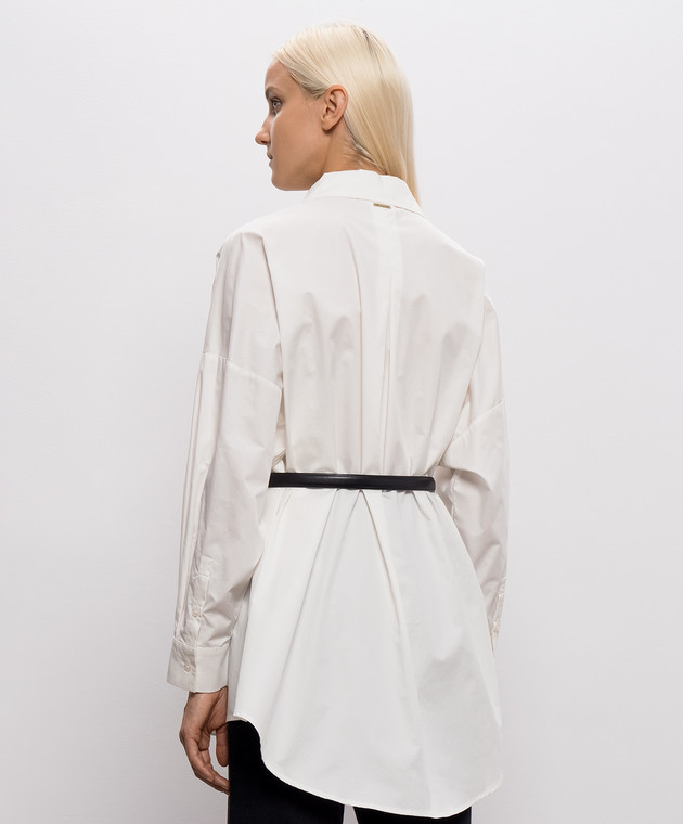 Twinset Белая рубашка с поясом 262LI2APP изображение 4