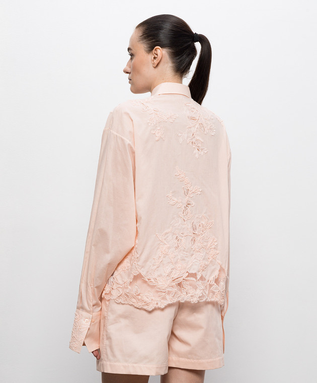 Ermanno Scervino Розовая блуза с кружевом D482K747APYET изображение 4