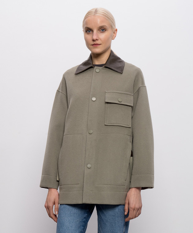 Max & Co Зелене укорочене пальто з вовни MCOHACK зображення 3