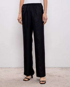 Loulou de Saison Черные брюки ALERA из шелка ALERALDS