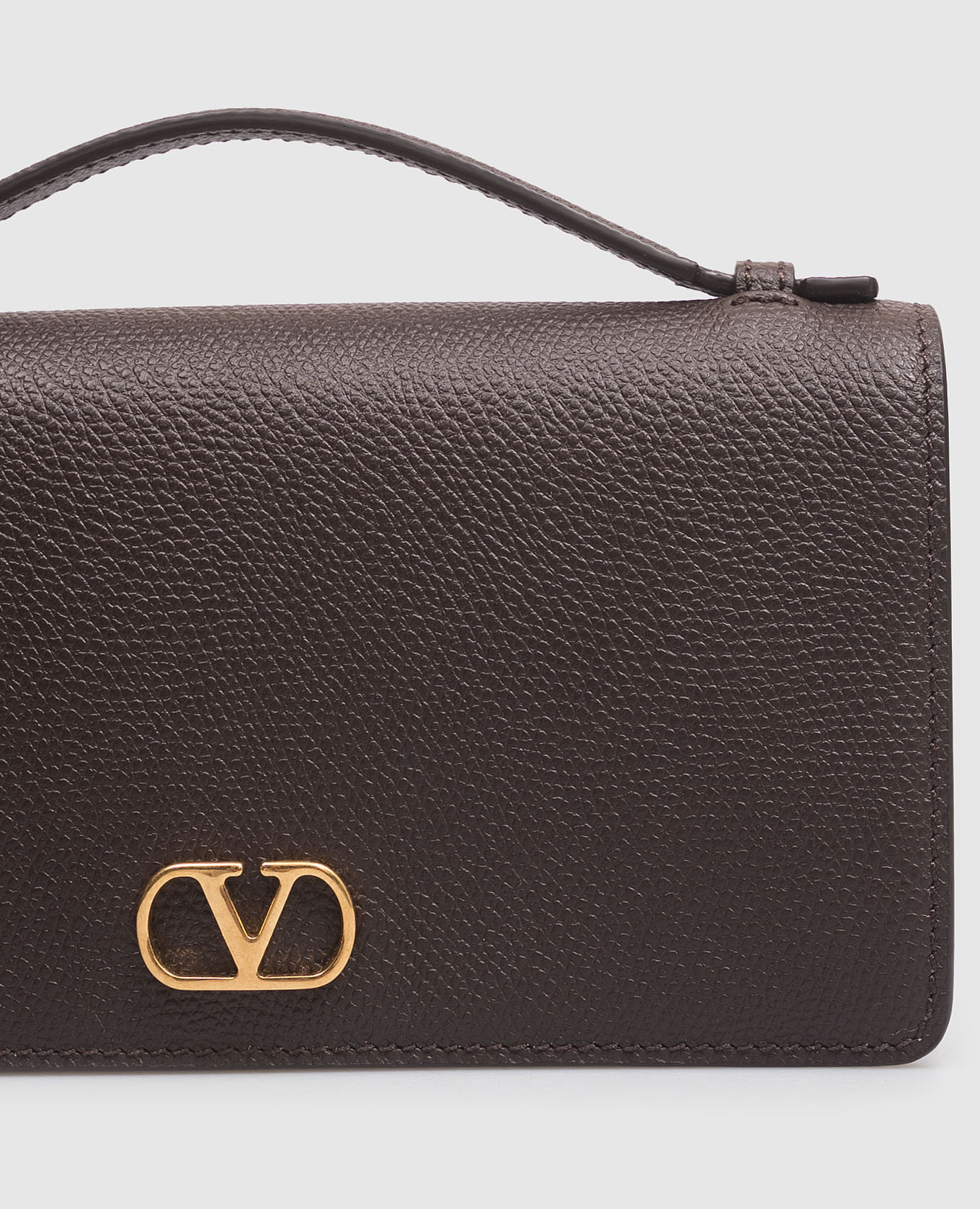 Valentino Коричневый кожаный клатч VLogo 9W2P0AU1SNP изображение 6
