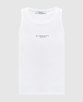 Givenchy Білий топ в рубчик з логотипом BW70FPP7BR