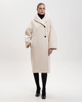 The Row Біле пальто Regino з вовни 10513W4238