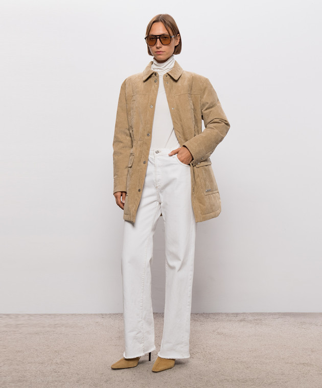 Mackage Бежева вельветова пухова куртка KAETHE KAETHECDY зображення 2