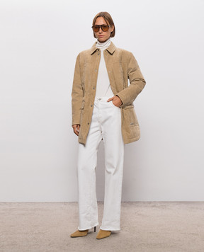 Mackage Бежева вельветова пухова куртка KAETHE KAETHECDY