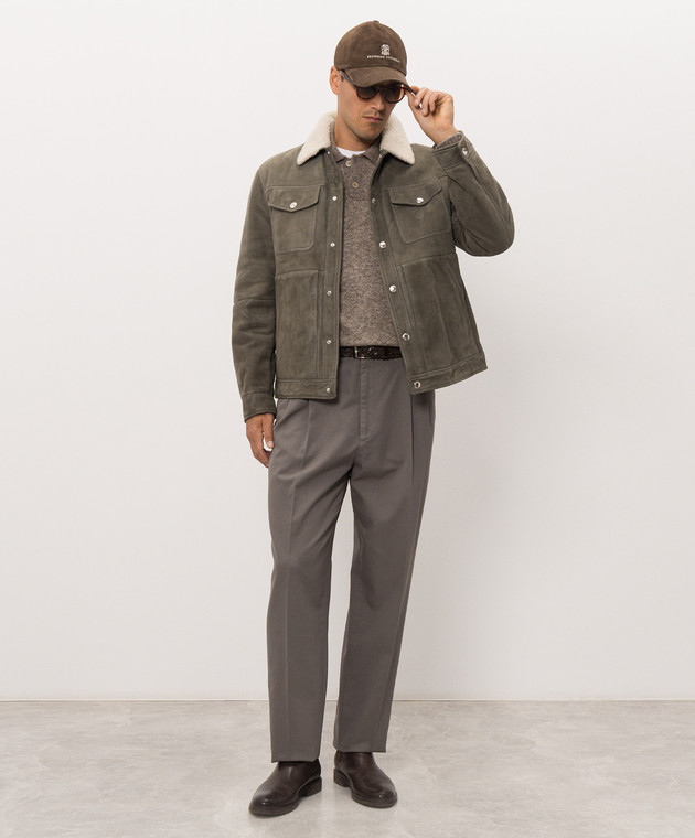 Brunello Cucinelli Коричневое поло с шерстью альпаки и кашемиром MTF709905 изображение 2