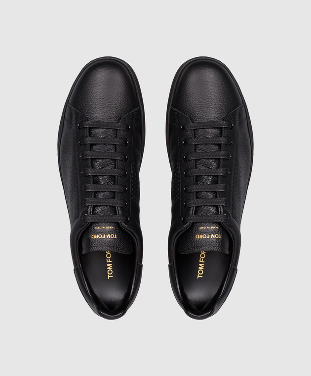Tom Ford Черные кожаные кроссовки Warwick J1507LCL045L изображение 4