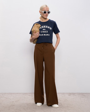 Max Mara Weekend Синяя футболка TENUE с фактурным логотипом WKDTENUE