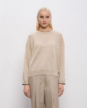 Brunello Cucinelli Бежевий джемпер з льоном MDT796410