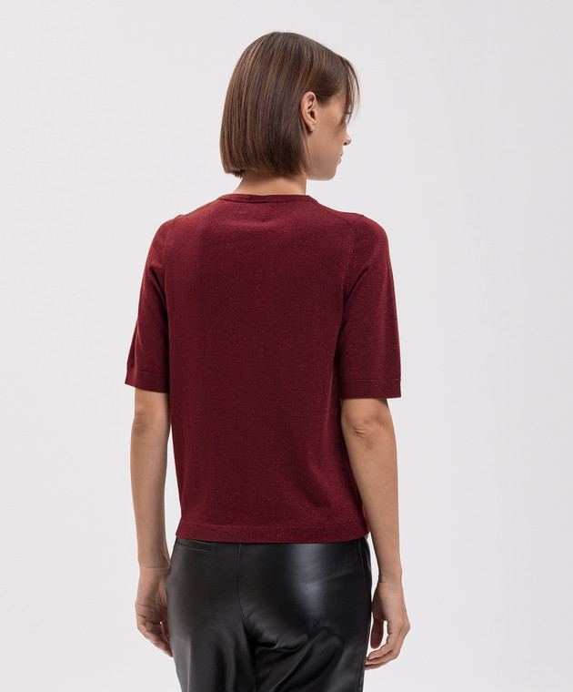 Allude Бордовий топ з вовною з люрексом 26564100 зображення 4