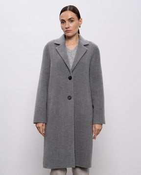 Peserico Серое пальто с шерстью и кашемиром S20174E03195