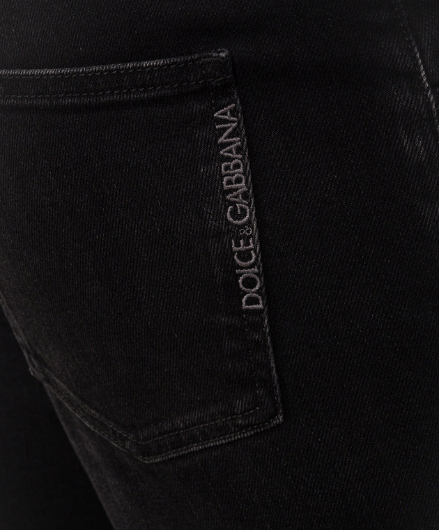 Dolce&Gabbana Черные джинсы с вышивкой логотипа GY07CZG8PJ1 изображение 5
