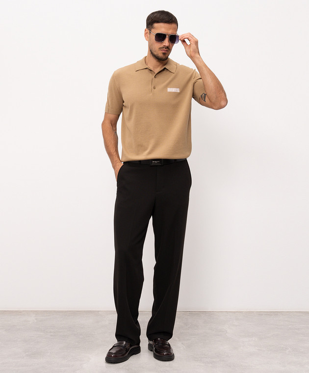 Givenchy Бежеве поло з нашивкою логотипа BML0144YPF зображення 2