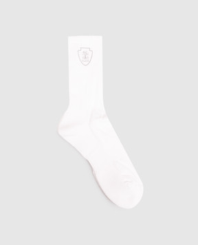 Brunello Cucinelli Білі шкарпетки з емблемою MCS95585T