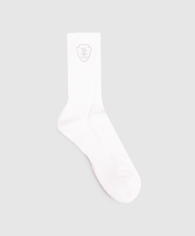 Brunello Cucinelli Белые носки с эмблемой MCS95585T