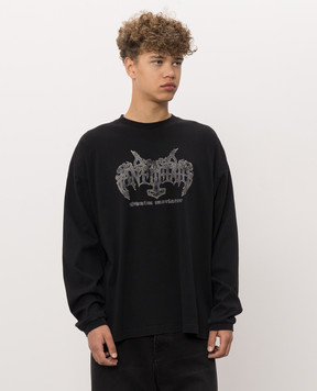 Vetements Чорний лонгслів з принтом логотипа MH27LS202B