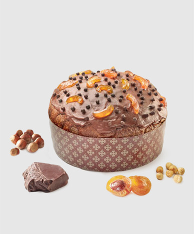 Панеттон шоколадный с абрикосовыми цукатами и ванилью Cioccoloso all'Albicocca e Vaniglia 500 г