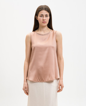 Peserico Рожевий топ із шовку з ланцюжком моніль E08893D02372