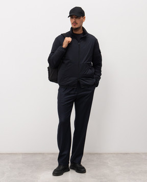 Moncler Голубая футболка с вышивкой логотипа L10918C0001589AYY