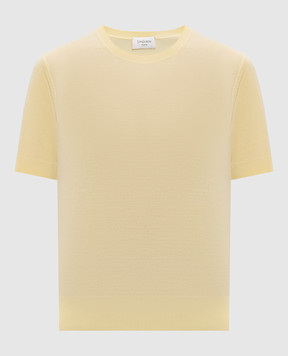 Saint Laurent Желтая футболка из шерсти, кашемира и шелка 858704YAPK2