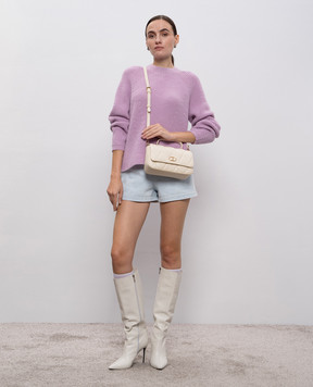 Twinset Фиолетовый свитер с шерстью альпаки с логотипом 252TT3060