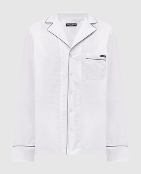 Dolce&Gabbana Біла сорочка в піжамному стилі в клітинку G5OI9TFU5YX