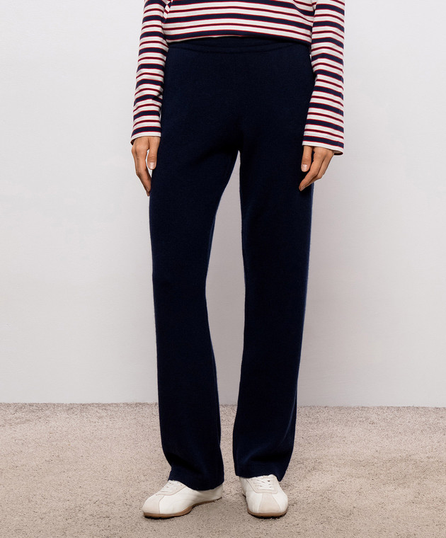 Sporty & Rich Синие брюки Ivana из кашемира и шерсти PA02785327BL106 изображение 3