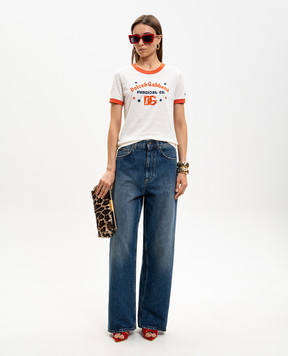 Dolce&Gabbana Футболка кольору айворі з принтом F8N08TGDDNG