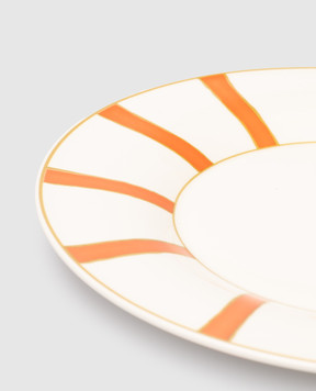 Geminiano Cozzi 1765 Біла порцелянова обідня тарілка Striche Arancio e Oro TTCMI00289053