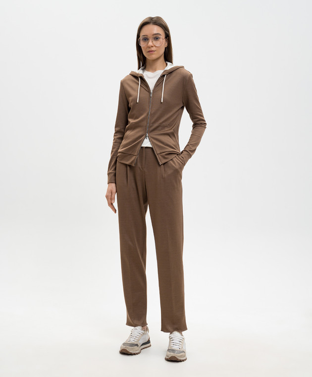 Marco Pescarolo Коричневая спортивная куртка Miked с шелком MIKEDD53Y08 изображение 2