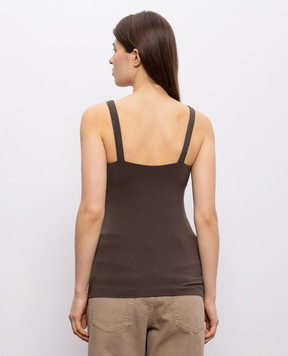 Brunello Cucinelli Коричневый топ с цепочкой мониль M0T18BA702