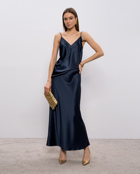 JOSEPH Синяя юбка миди Isaak из шелка JF009635