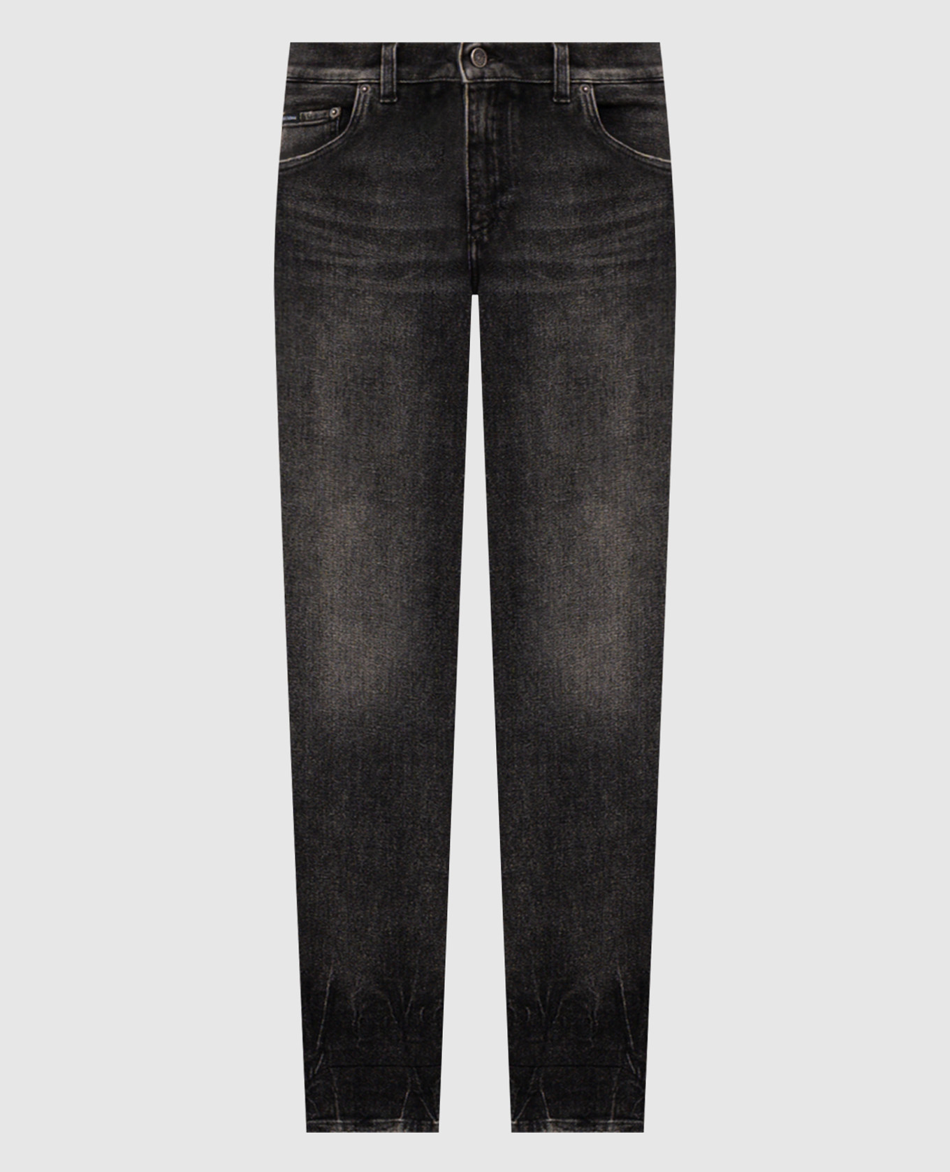 

Серые джинсы слим с эффектом потертости, Серый, Зауженные джинсы