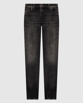 Dolce&Gabbana Серые джинсы слим с эффектом потертости GY07CDG8ON4