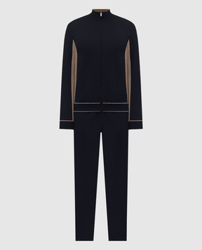 Bertolo Cashmere Синий спортивный костюм с логотипом 9026330025859026340025